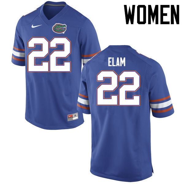 Women Florida Gators #22 Matt Elam College Football Jerseys Sale-Blue